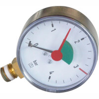 Manometer Ø 63 mm selbstdichtend | Anschluß...