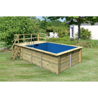 Terrasse für Trend Holzpool Rechteckbecken Stirnseite