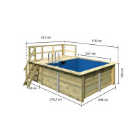 Terrasse für Trend Holzpool Rechteckbecken Stirnseite