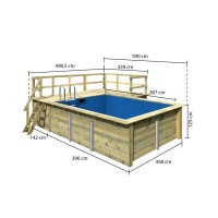 Terrasse Erweiterung rechts/links für Holzpool Terrasse Ausführung Rechteckbecken